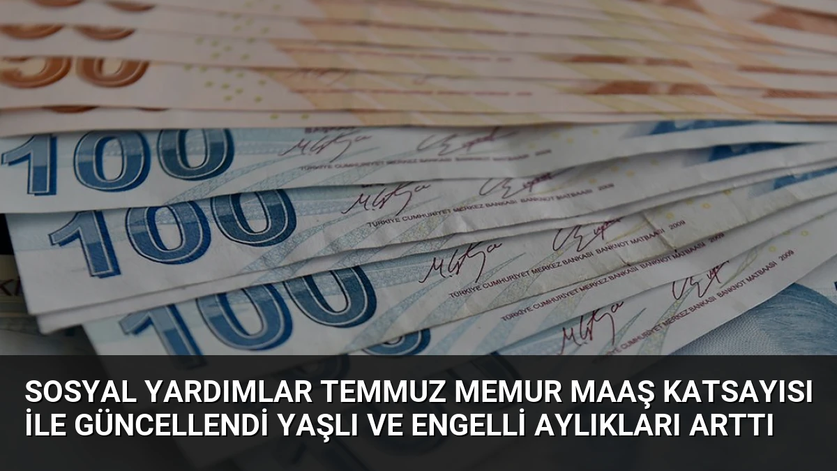 Sosyal Yardımlar Temmuz Memur Maaş Katsayısı ile Güncellendi Yaşlı ve Engelli Aylıkları Arttı